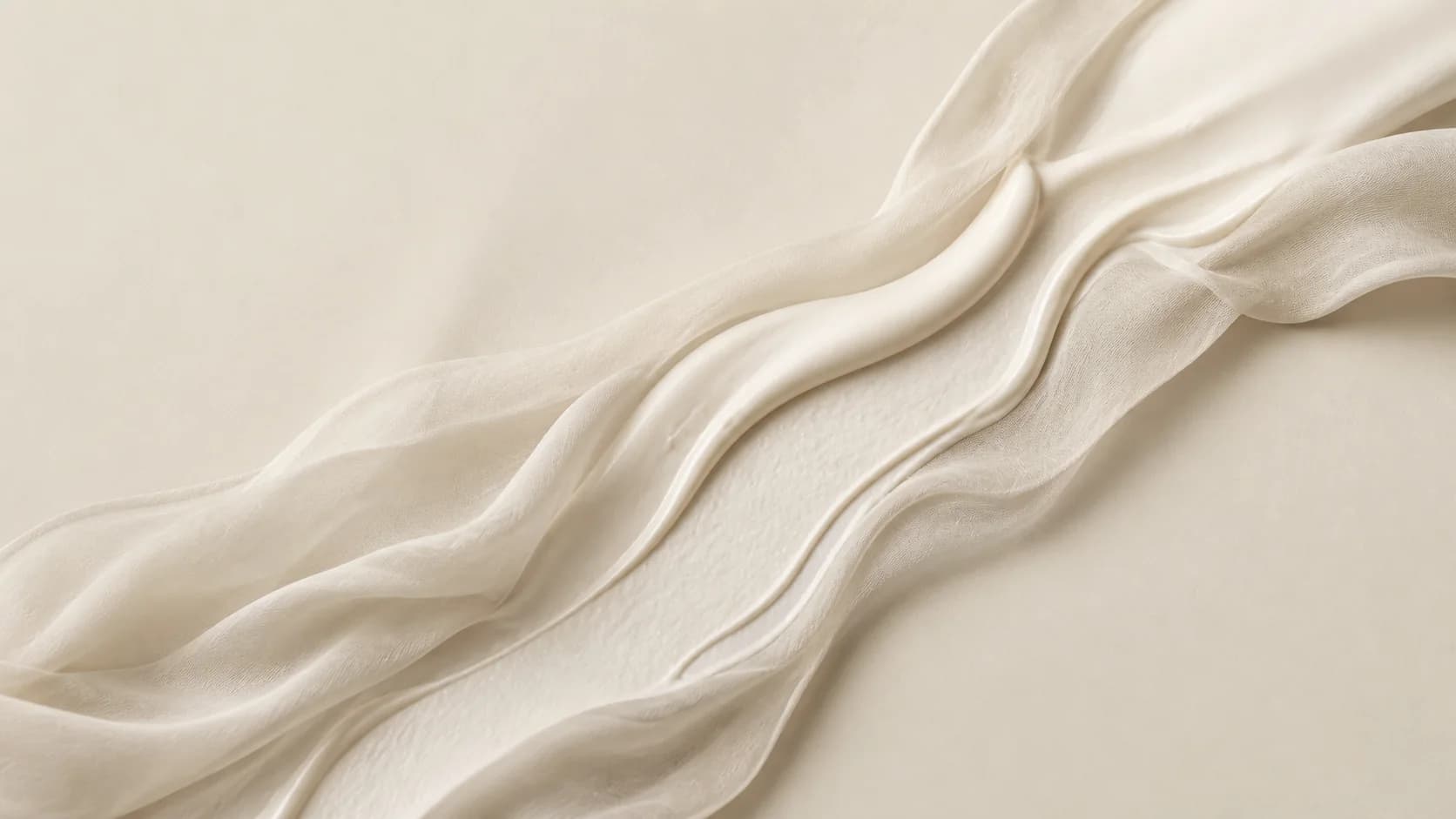 Soft ivory fabric folds